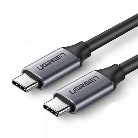 Кабель UGREEN US161 USB 3.1 Type C Male to Type C Male Cable Nickel Plating Aluminum Shell 1.5m (Gray)