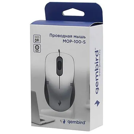 Мышь Gembird MOP-100-S Grey купить в Алматы по выгодной цене | интернет ...