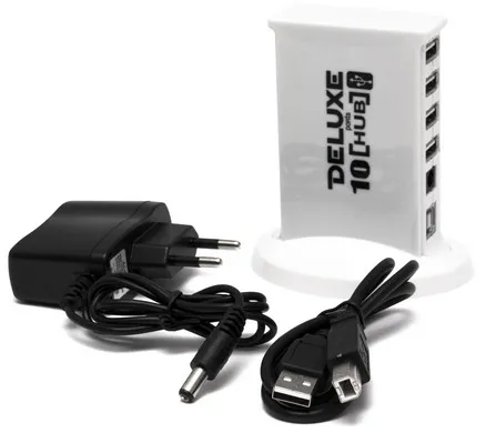 Расширитель USB Deluxe DUH1002W Белый