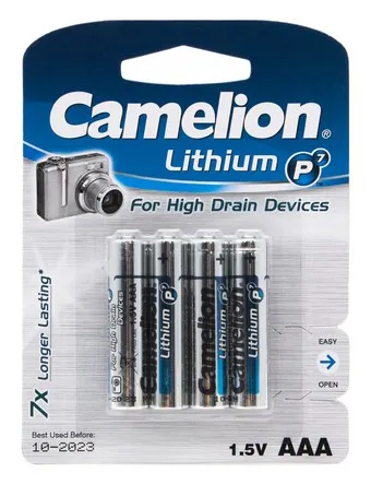 Батарейка CAMELION Lithium P7 FR03-BP4